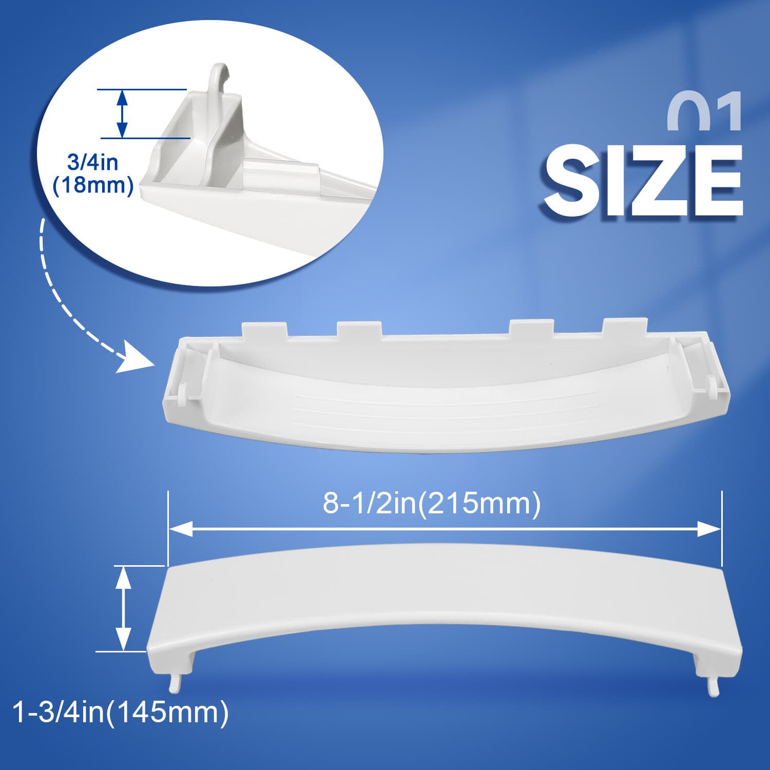 New Dryer Solid Door Handle White For GE Dryer #WE01X30378 #WE1M1068 #PS1177202 2