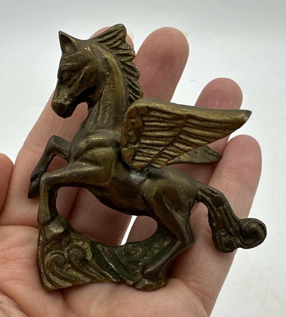 Vintage Brass Pegasus Figurine Winged Horse Mythical Figure 6