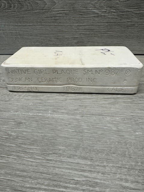 Vintage 1962 Duncan Ceramic Slip Mold 987 Native Girl Plaque 4