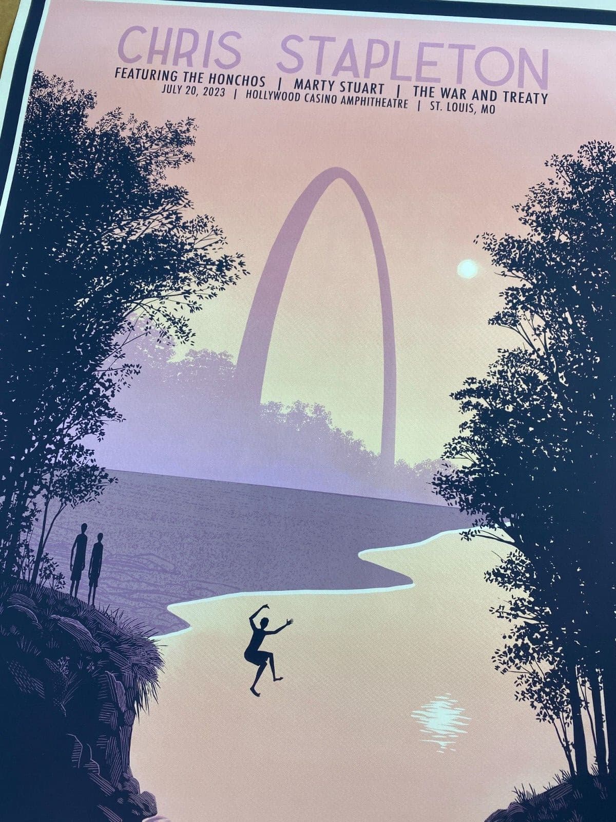 OFFICIAL CHRIS STAPLETON St Louis MO July 10 2023 AP POSTER SIGNED S/N #/15 RARE 2