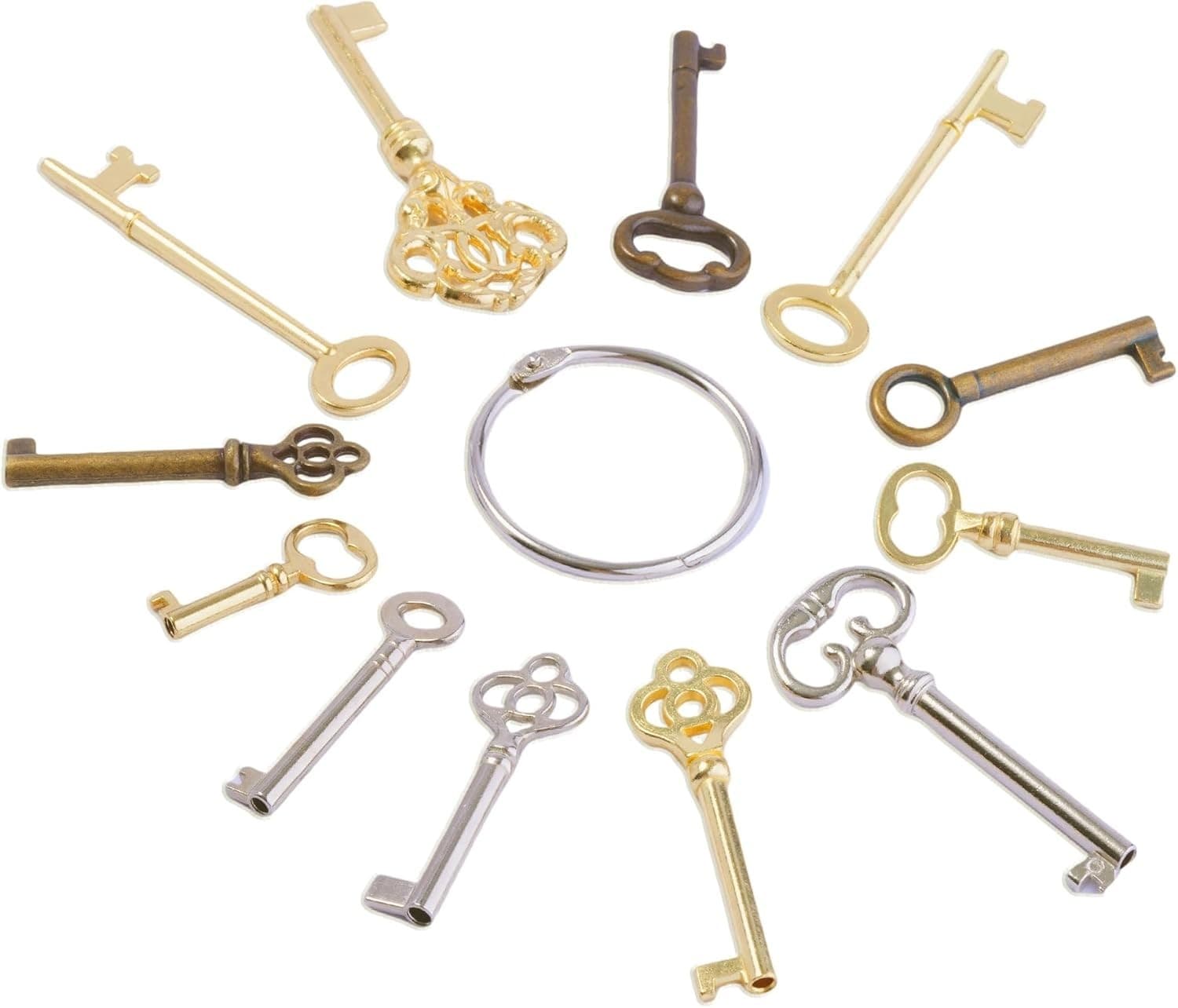 Skeleton Key Set 12-Key Universal Replacement  for Old Doors-Furniture-Cabinets 2