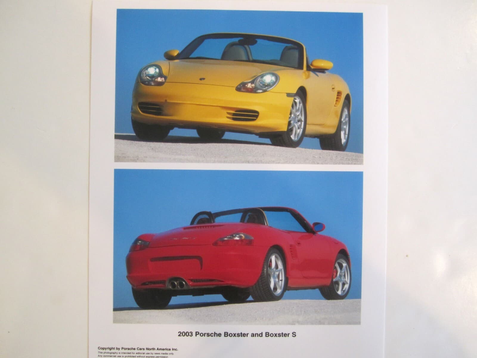 PORSCHE BOXSTER & BOXSTER S PRESS PHOTO - 2003