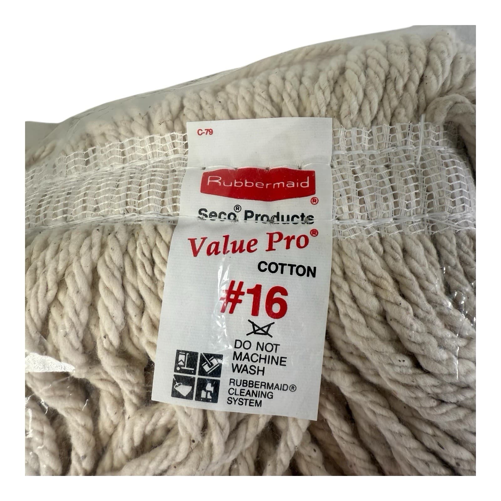 7 Rubbermaid Seco #16 Cotton Wet Mop 1” Headband  New Sealed 4