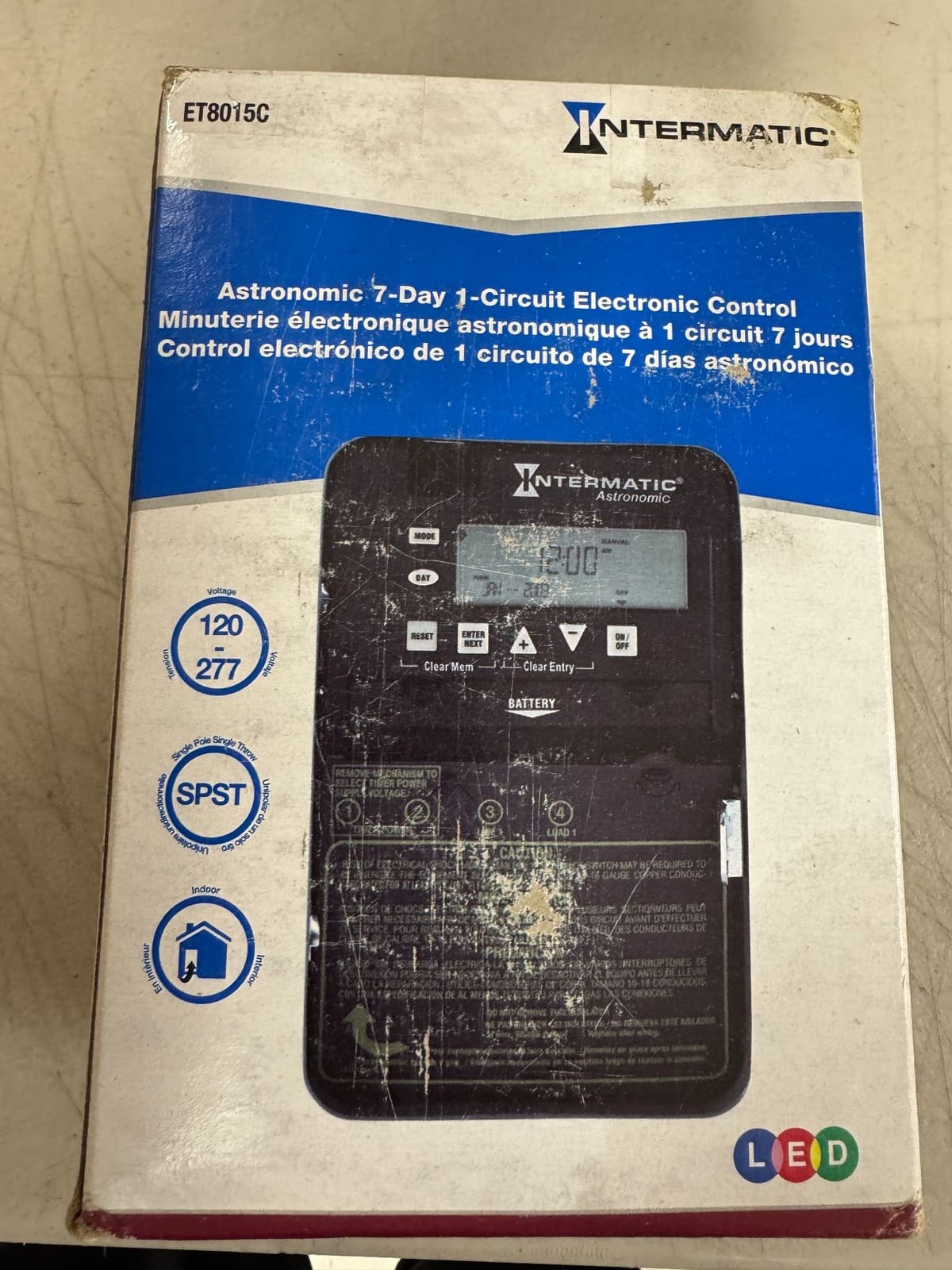 Intermatic Astronomical 7-Day 1-Circuit Electronic Control Gray New