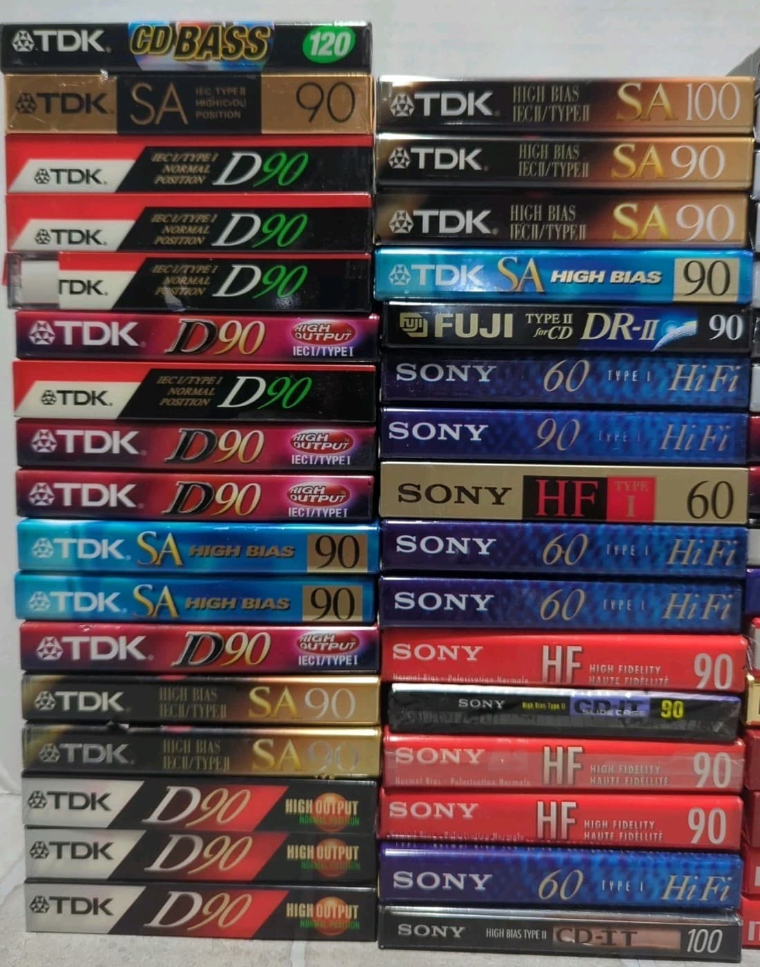 Vintage Cassette Tapes Lot Of 68 New Mixed Brand Lot Sony TDK Maxell ETC 2