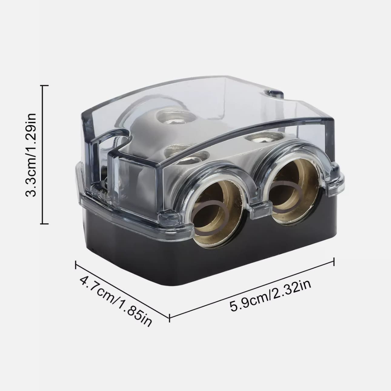 2 Way Distribution Block 0-4 AWG In, 0-4 AWG Out Car Audio Amp Power or Ground 6