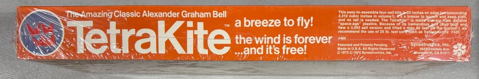 SEALED Vintage TETRA KITE  Alexander Graham Bell 1974 Synestructics Tetrakite 3