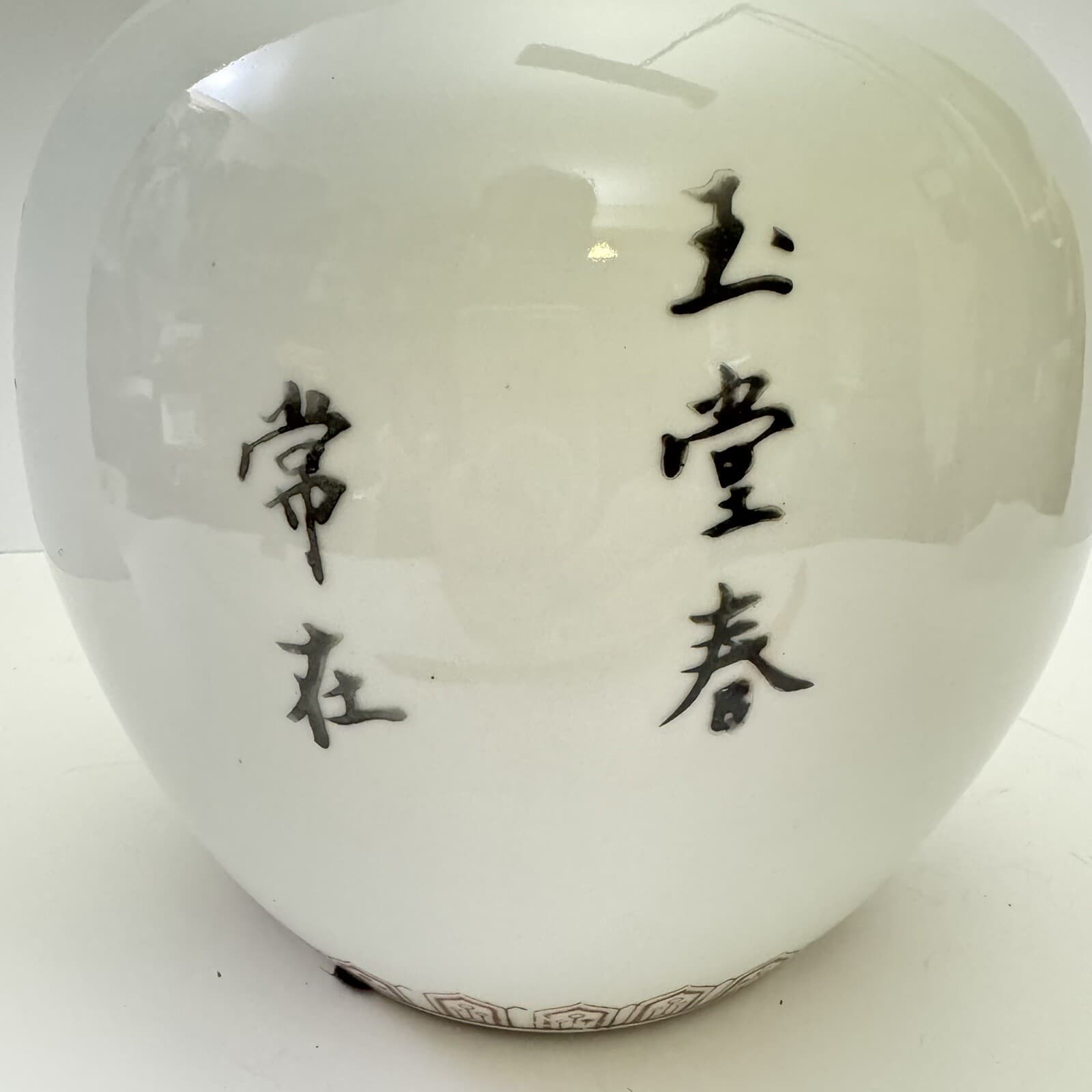 Antique Chinese Porcelain Famille Rose Poem Ginger Jar Vase Floral Flowers Birds 4