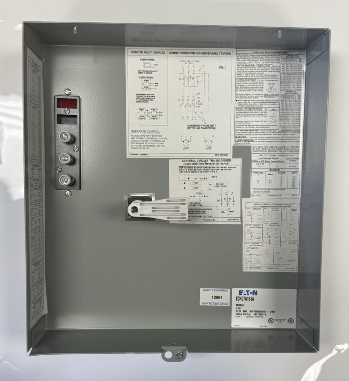 Eaton ECN0801BJA Freedom NEMA Size 0 Non-Combination Single-Phase Starter 6