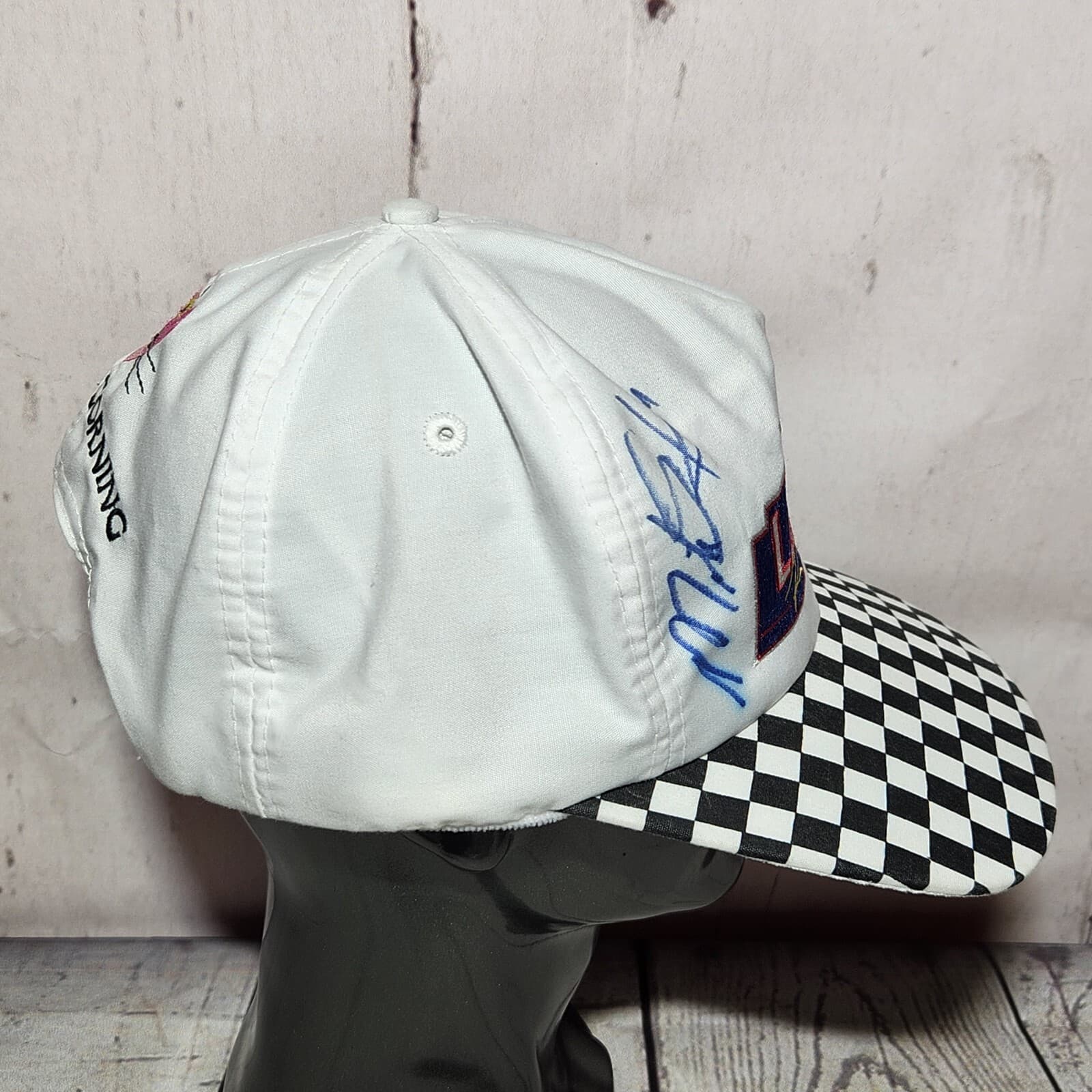 Vintage Team Lowe's Racing Snapback Hat Pink Panther NASCAR Mike Skinner Signed 3