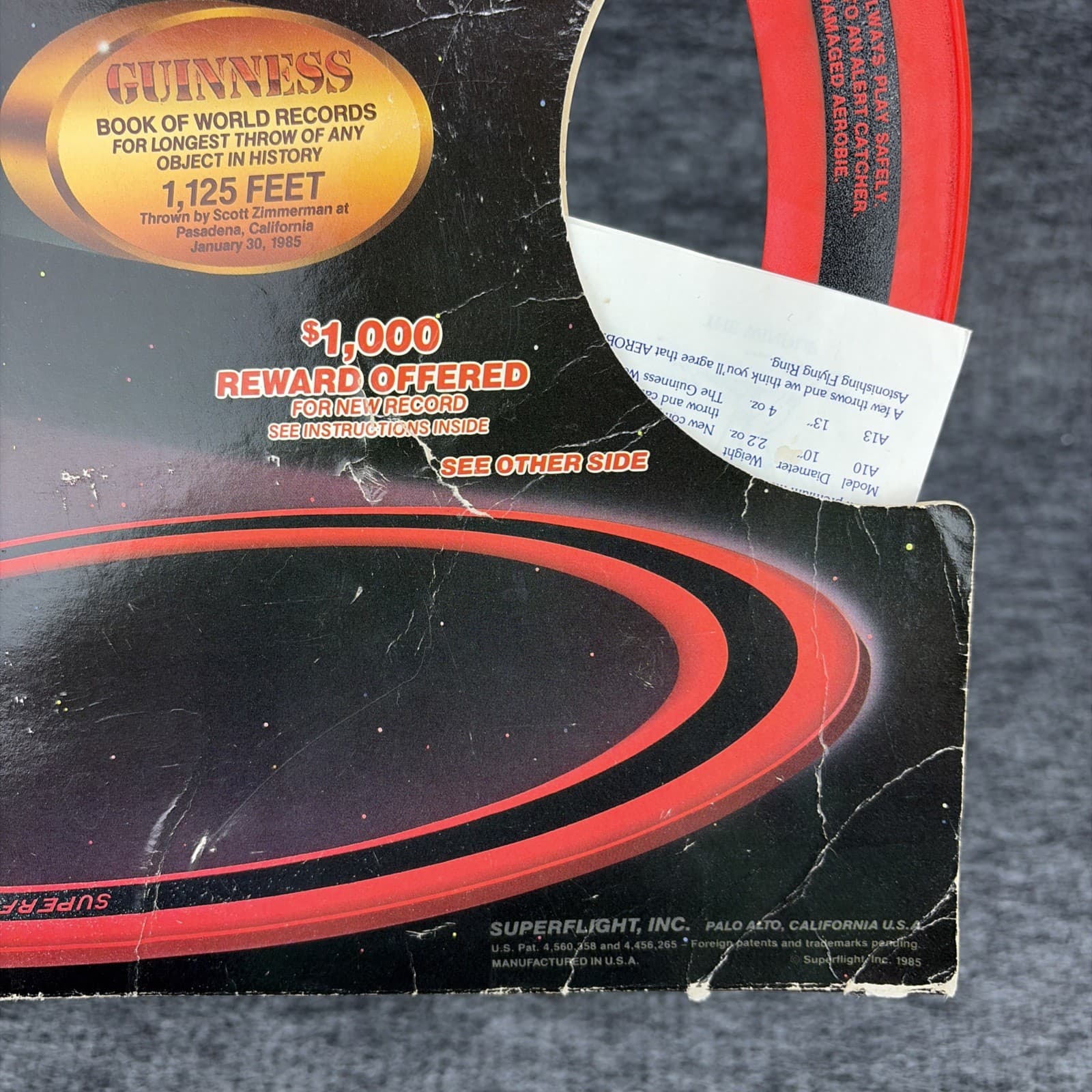 Vintage 1985 13" Superflight Aerobie 'The Astonishing Flying Ring' - New, USA 5