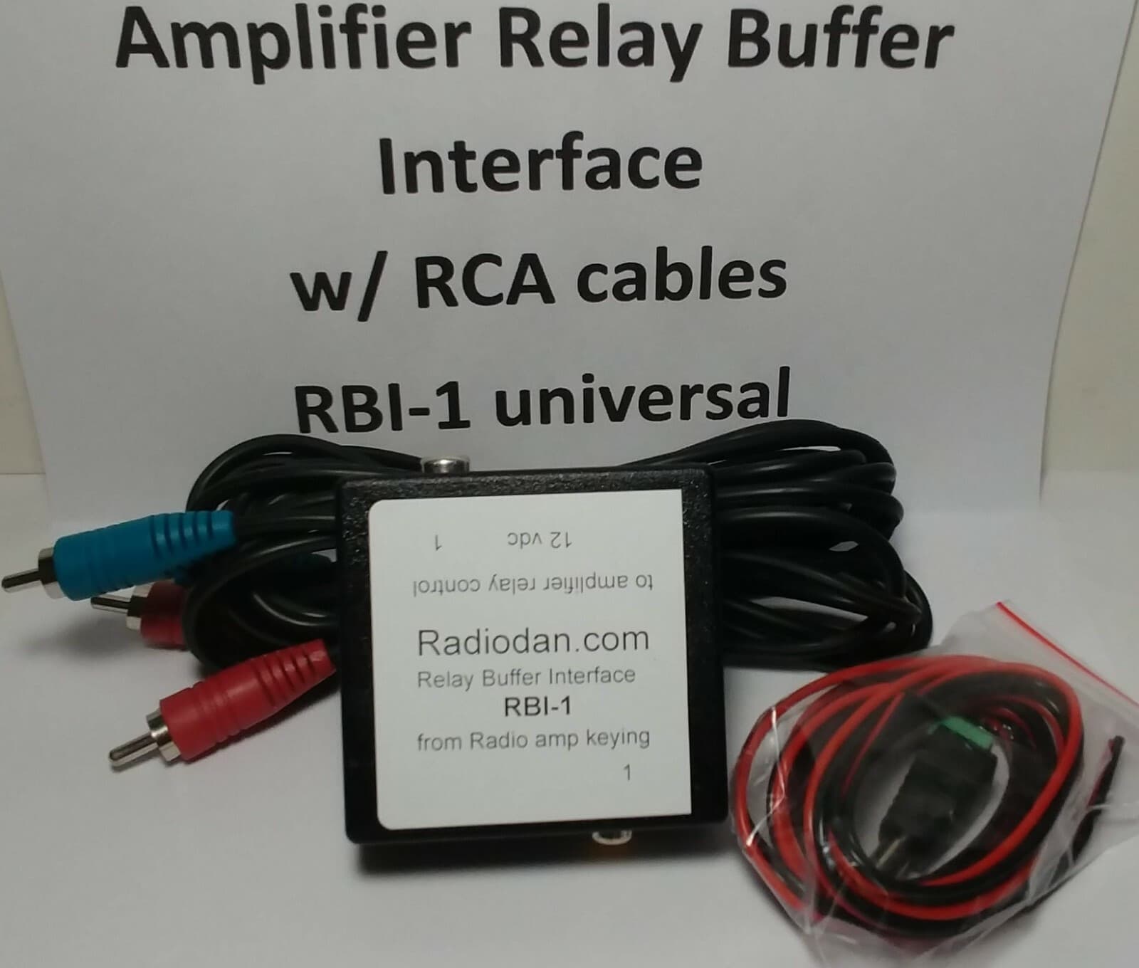Amplifier keying relay buffer radio interface RBI-1A switching w/ RCA Cables