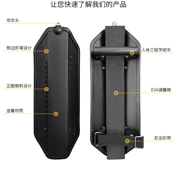 Arm Shield Multifunctional with Serrated Square PC Alloy Riot Aluminium Shield 4