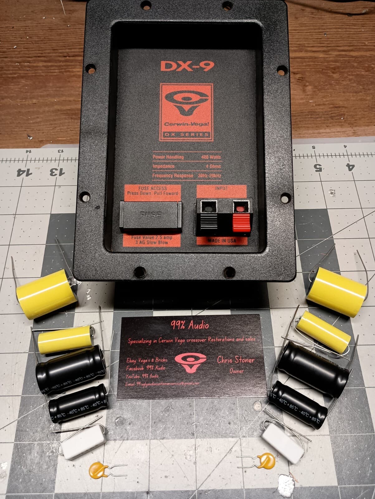 Cerwin Vega Dx9 / Dx7 Crossover Restoration Capacitor Recap Kit.