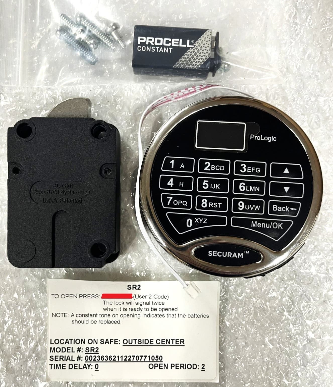 SAFE LOCK SECURAM PROLOGIC SR2 *NEW IN BOX FULL SET WITH DIGITAL DISPLAY & CODE