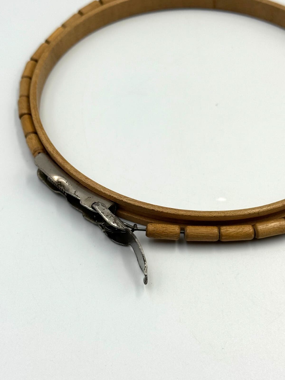 Vintage Wood Bead Latch Lock Tension 6" Embroidery Hoop, HTF 3