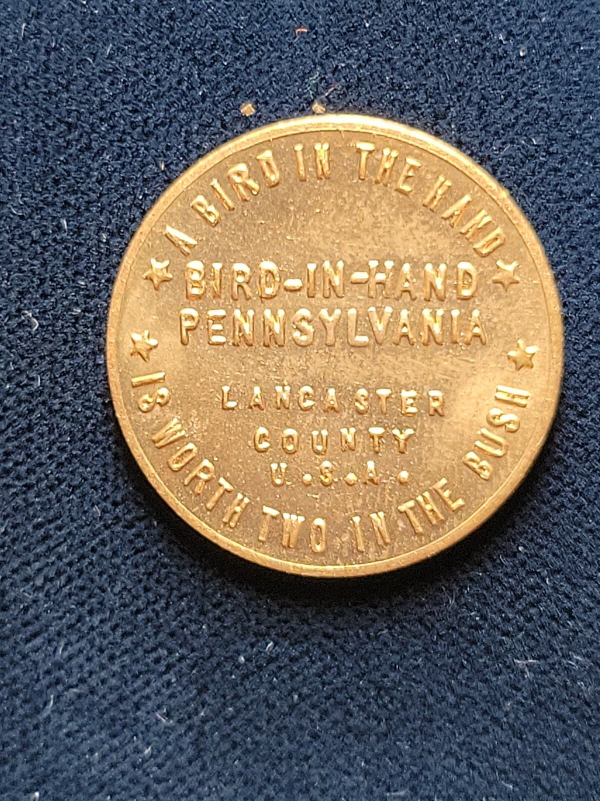 1776 -1976 Bicentennial Indian Head Token Bird  in Hand PA 20 MM Copper 2