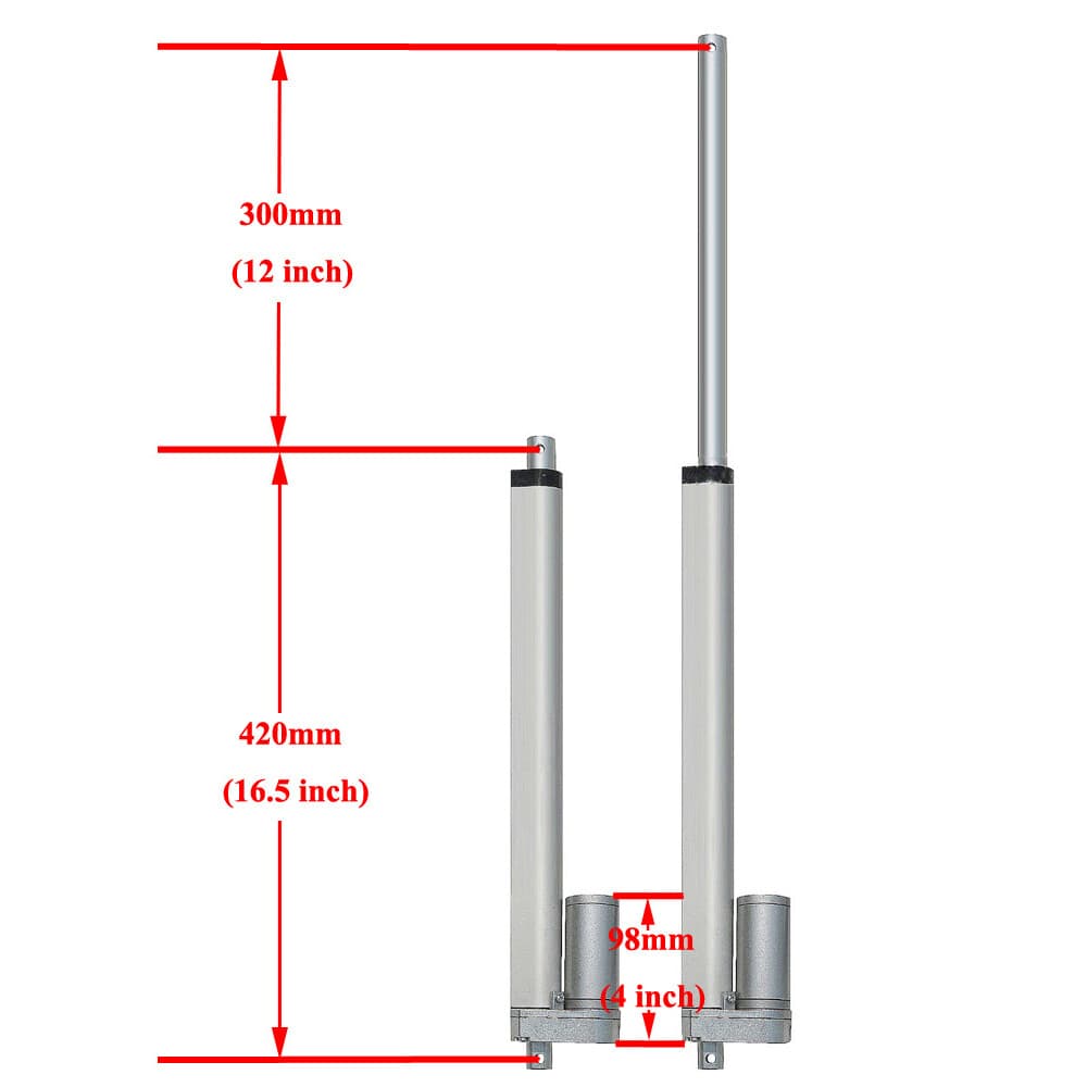 2x 12" 12V Linear Actuator & Remote Motor Controller 330lbs Max Lift for RV Boat 2