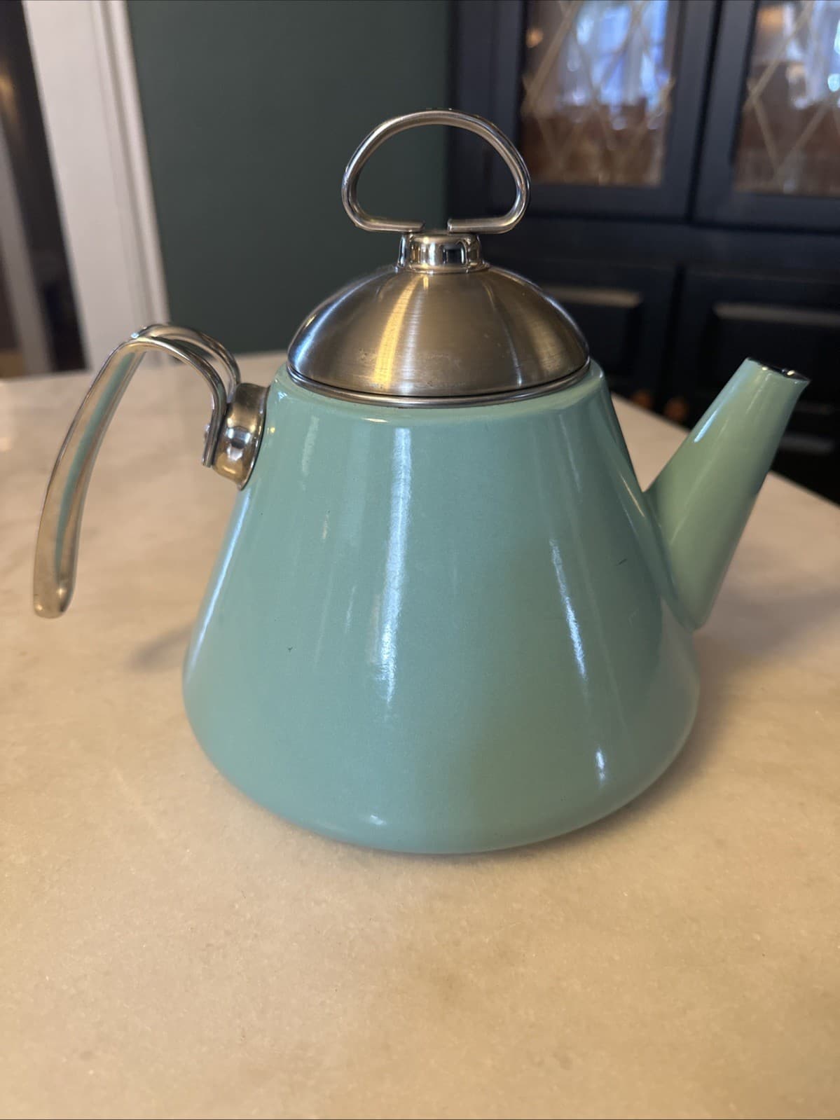 Vintage Chantal Tea Kettle - Teal Blue and Stainless Steel
