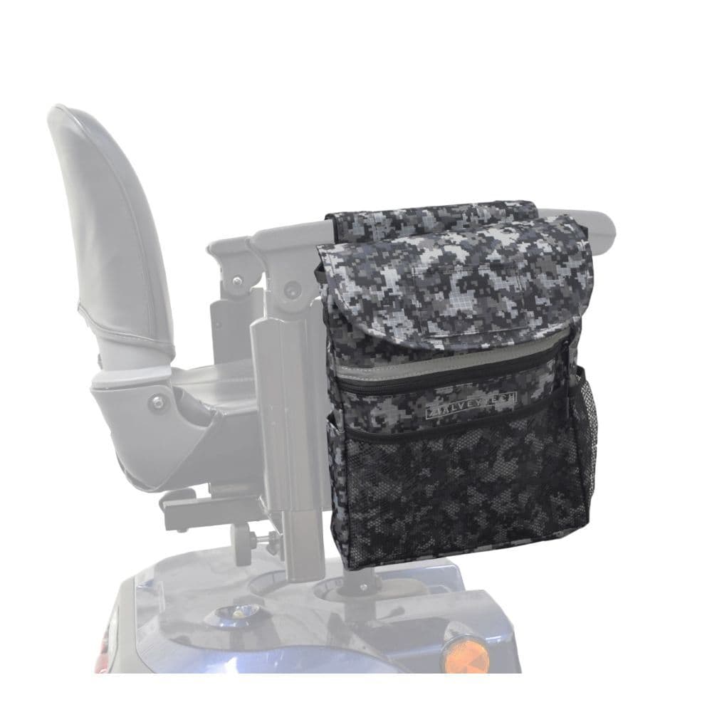 Saddle Bag for Mobility Scooter, Wheelchair, and Power Chair (Large, Gray Camo)