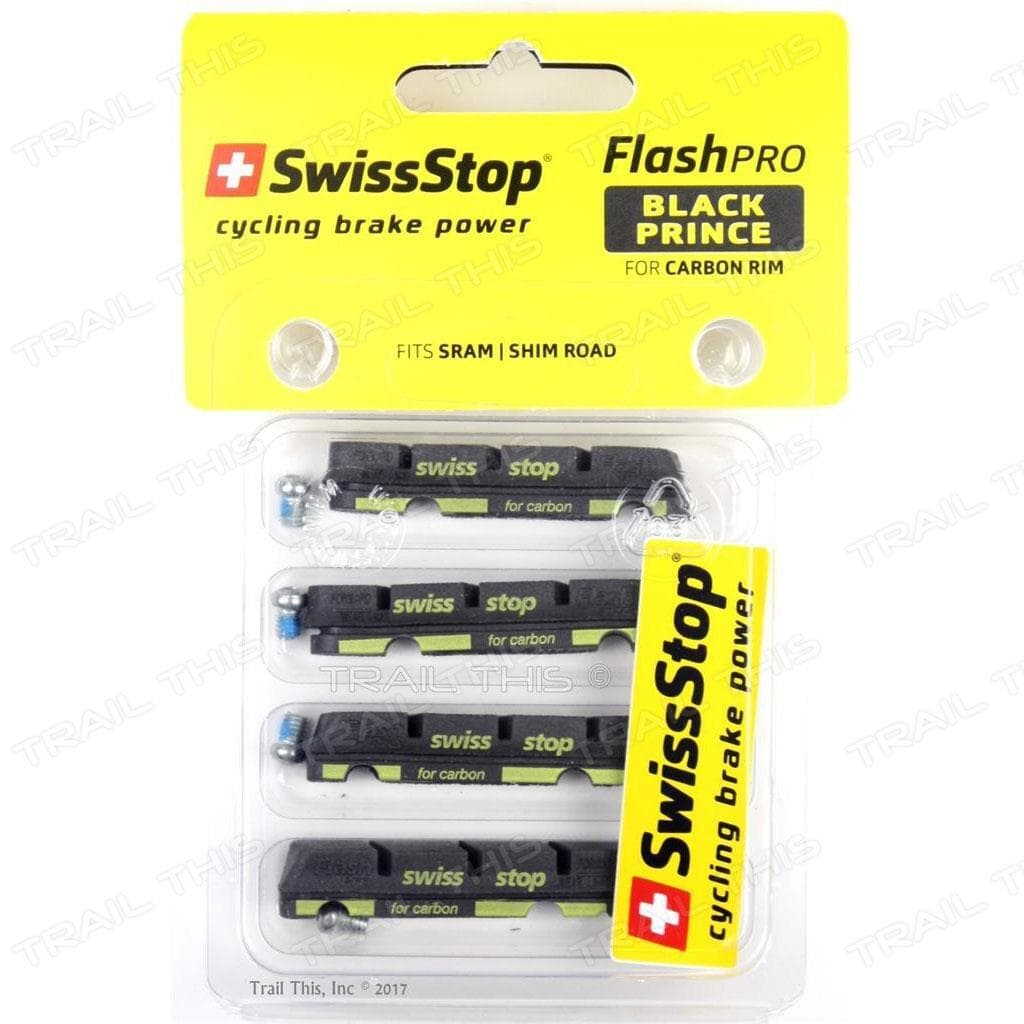 SwissStop Flash Pro Black Prince Carbon Rim Brake Pads 4-Pads Fits Shimano/SRAM 2