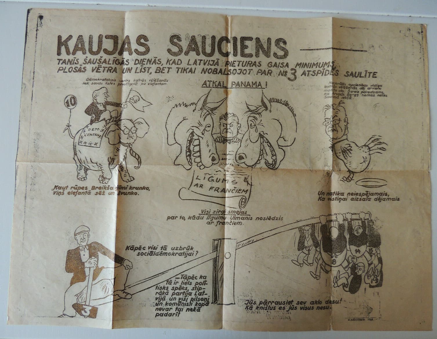 LATVIA Leaflet PROPAGANDA VOTE FOR THE LIST OF SOCIAL DEMOCRATES # 3 D 7044