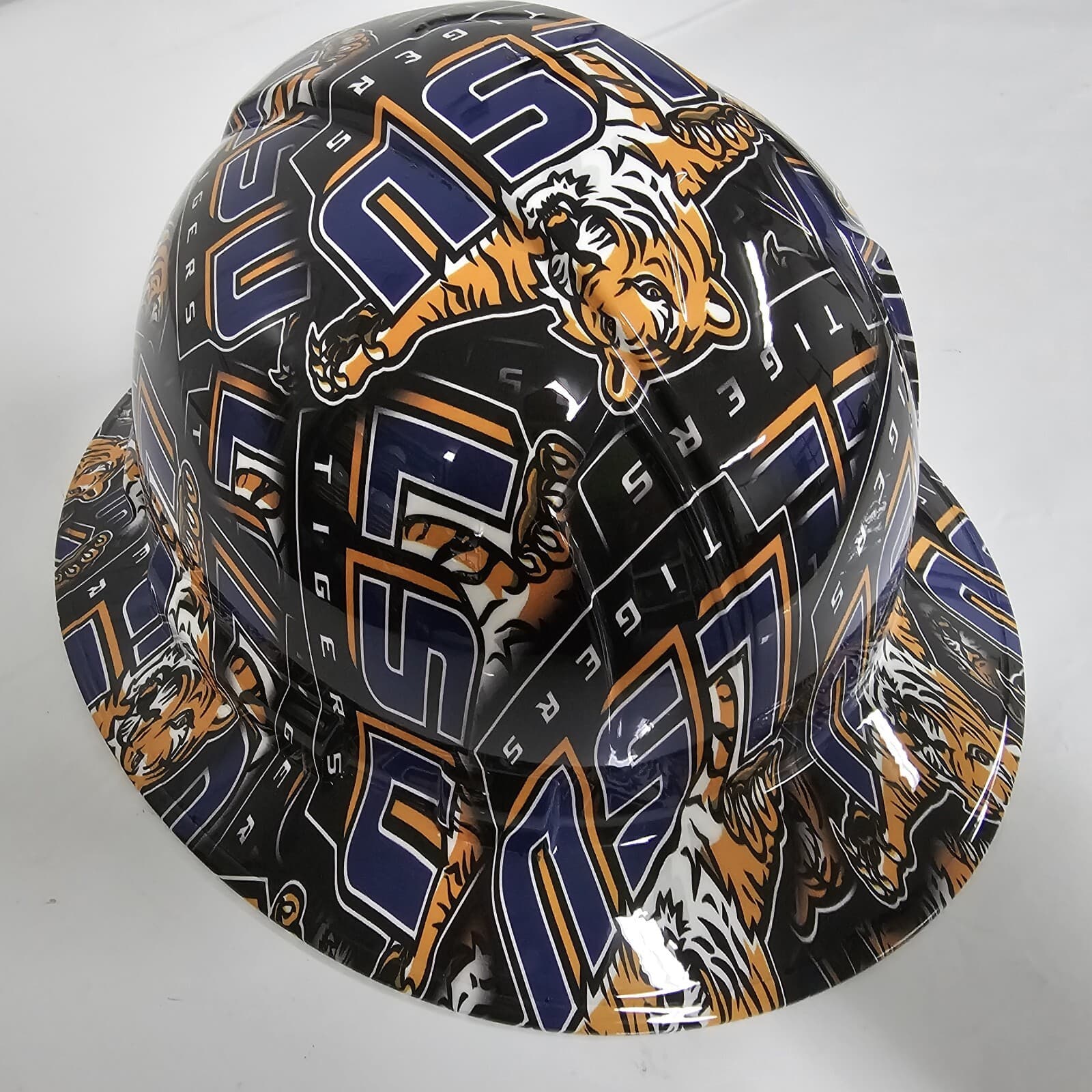 full brim hard hat custom hydro dipped IN LSU TIGERS  LOUISIANA STATE UNIVERSITY 4
