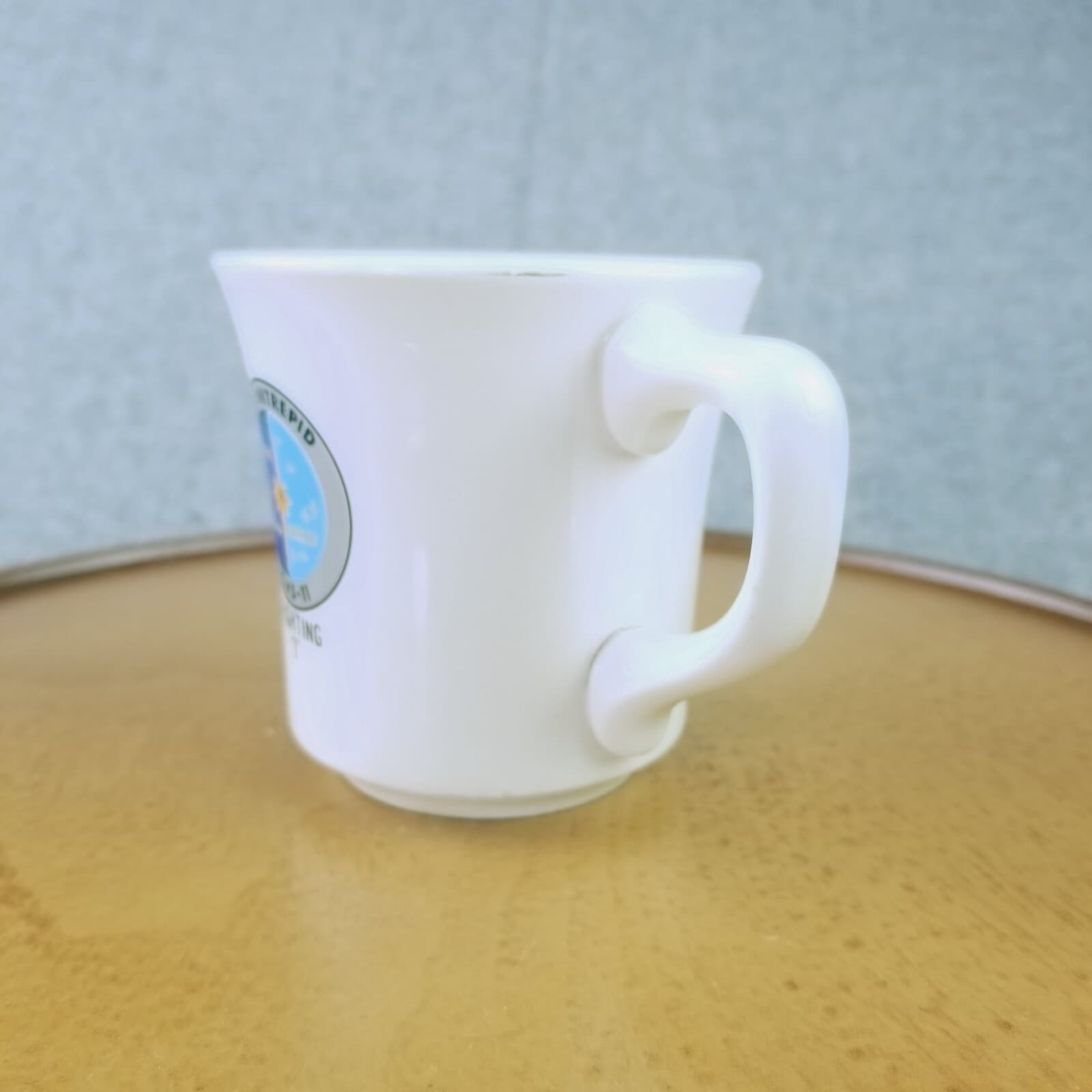 VTG USS INTREPID (CVS-11) Fighting "I" White 3.5" Inches Tall Taylor Mug Cup EUC 3