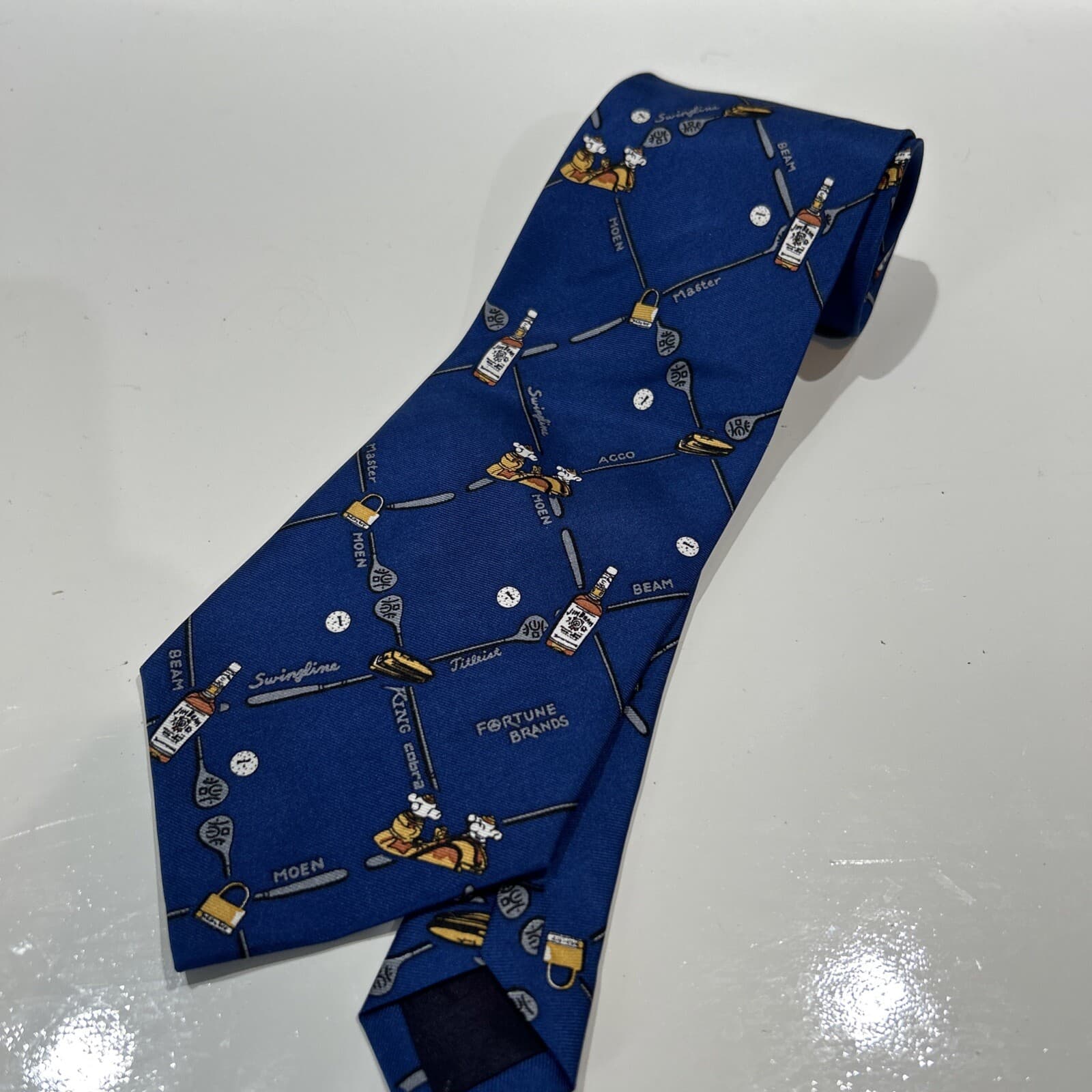 Jim Beam Blue Necktie Fortune Brands Jim Beam King Cobra Moen Logo Silk Tie
