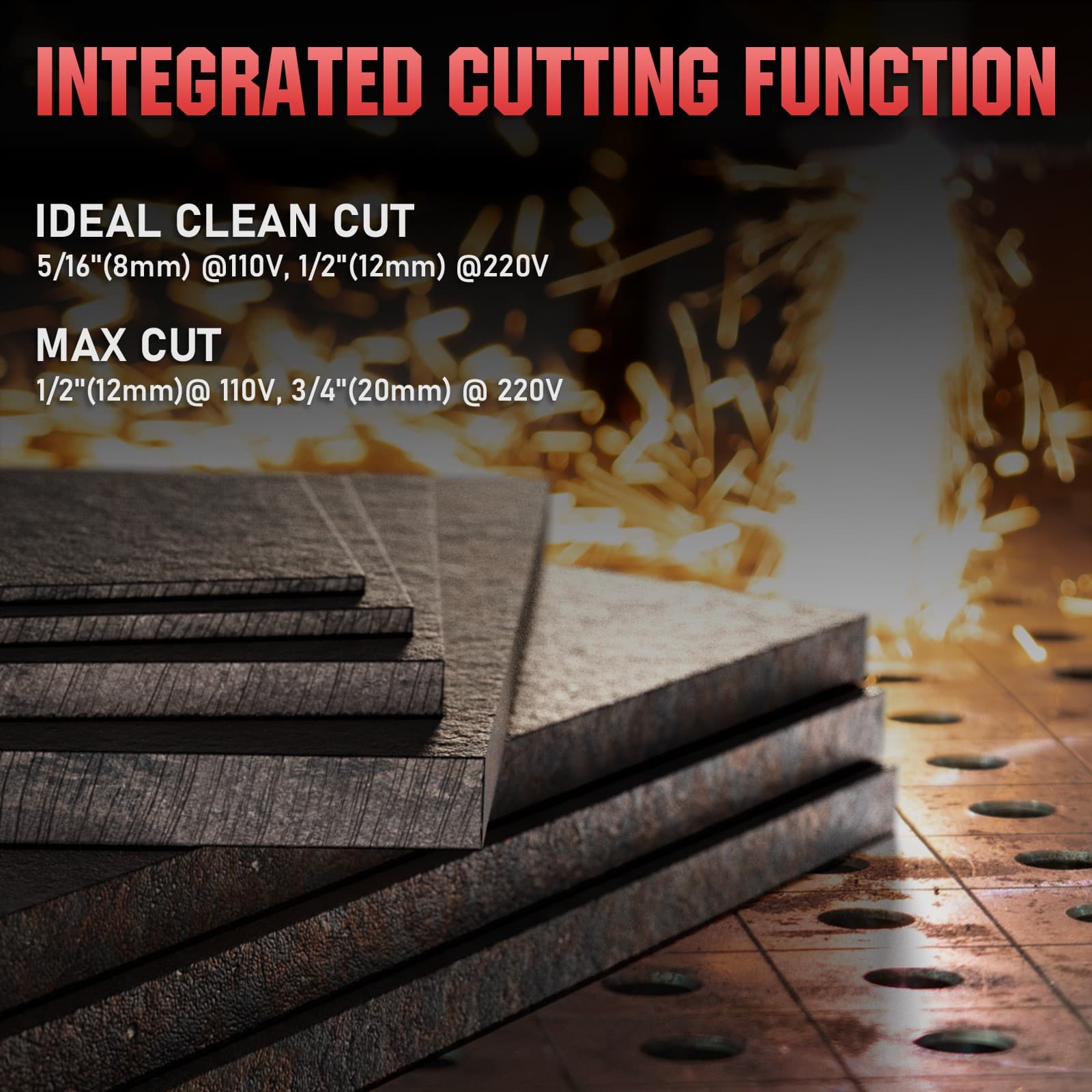 CT-520 200A Welder & Cutter Kit: Helmet, Gloves & Electrodes, 110V/220V 3