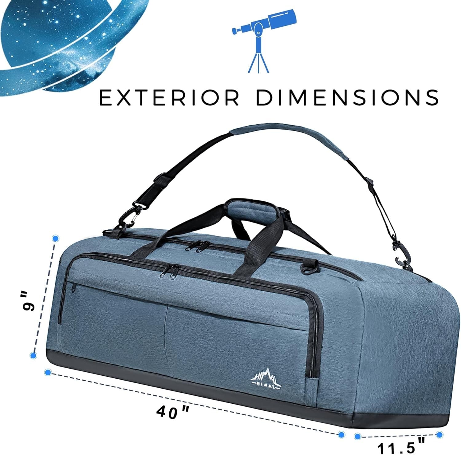 Shock-Absorbent Telescope Bag–Multipurpose Carrying Case 40 Inches  2