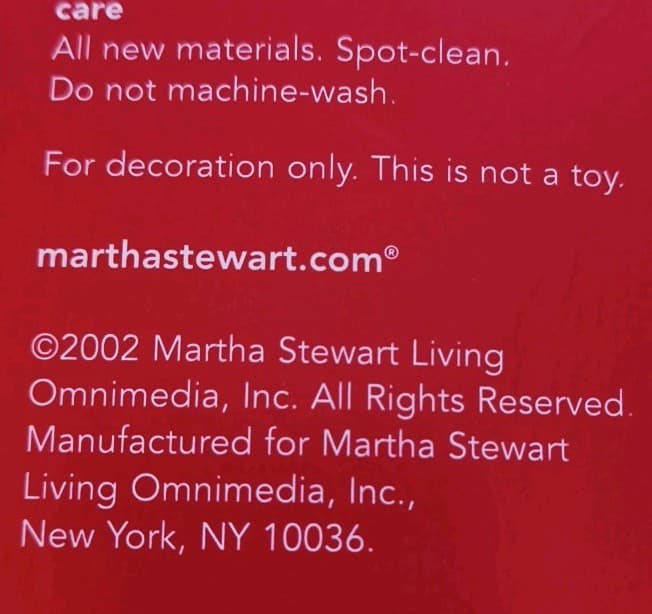 Vintage Christmas Tree Skirt NOS Martha Stewart Santa & Gifts Felt Applique 44"  6