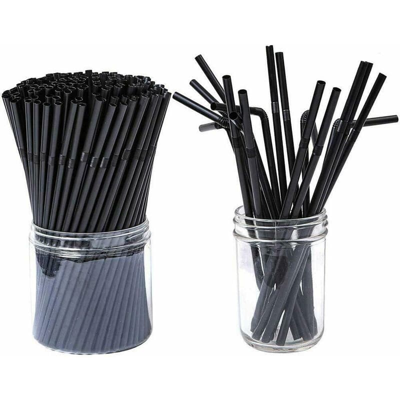 100-1000X Plastic Flexible Coffee Cocktail Stir Stick Straws Black Drink Stirrer 3