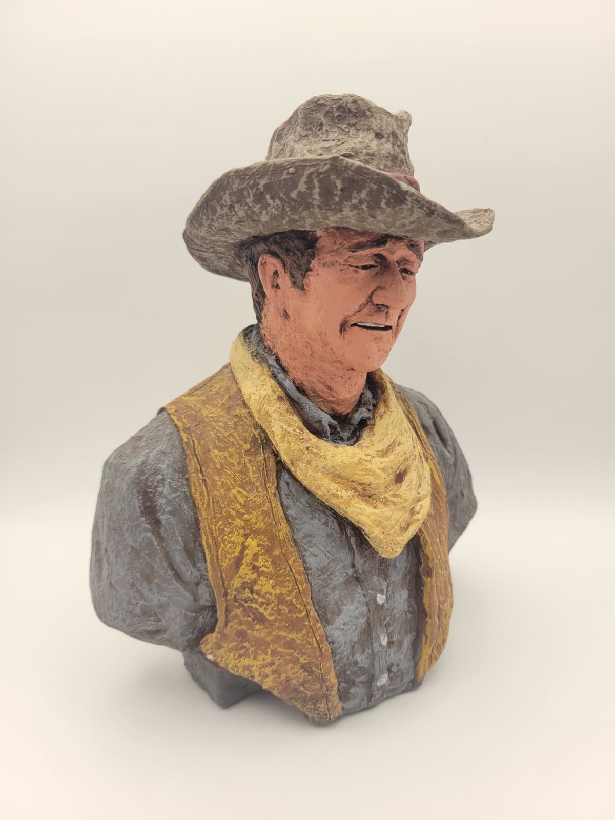 Original 1982 Daniel Monfort "John Wayne" Trail Boss Western Stone Sculpture Lot 5