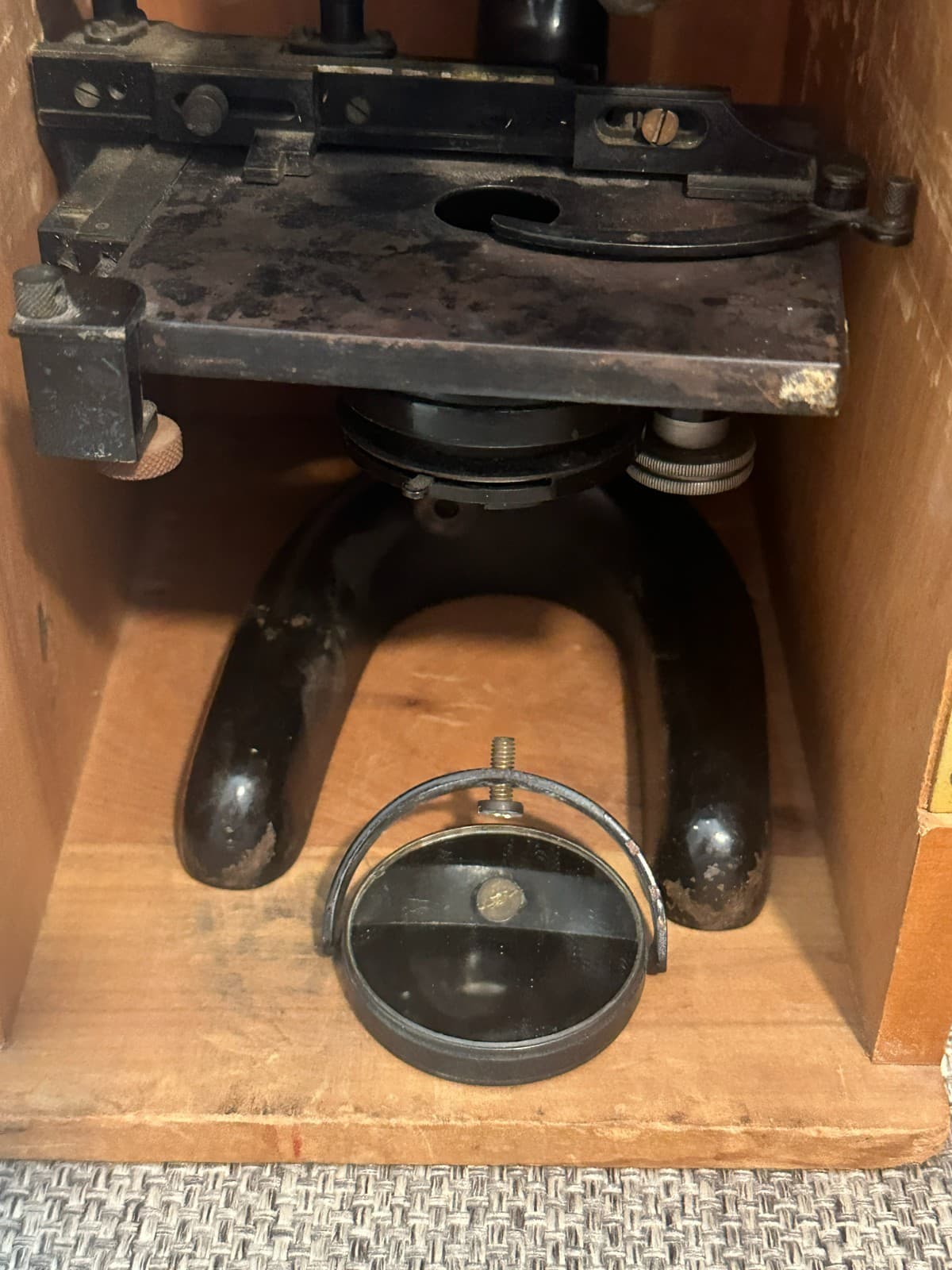 Antique Bausch & Lomb Optical Co. Microscope w/ Wooden Box no Key - Sold As Is 6