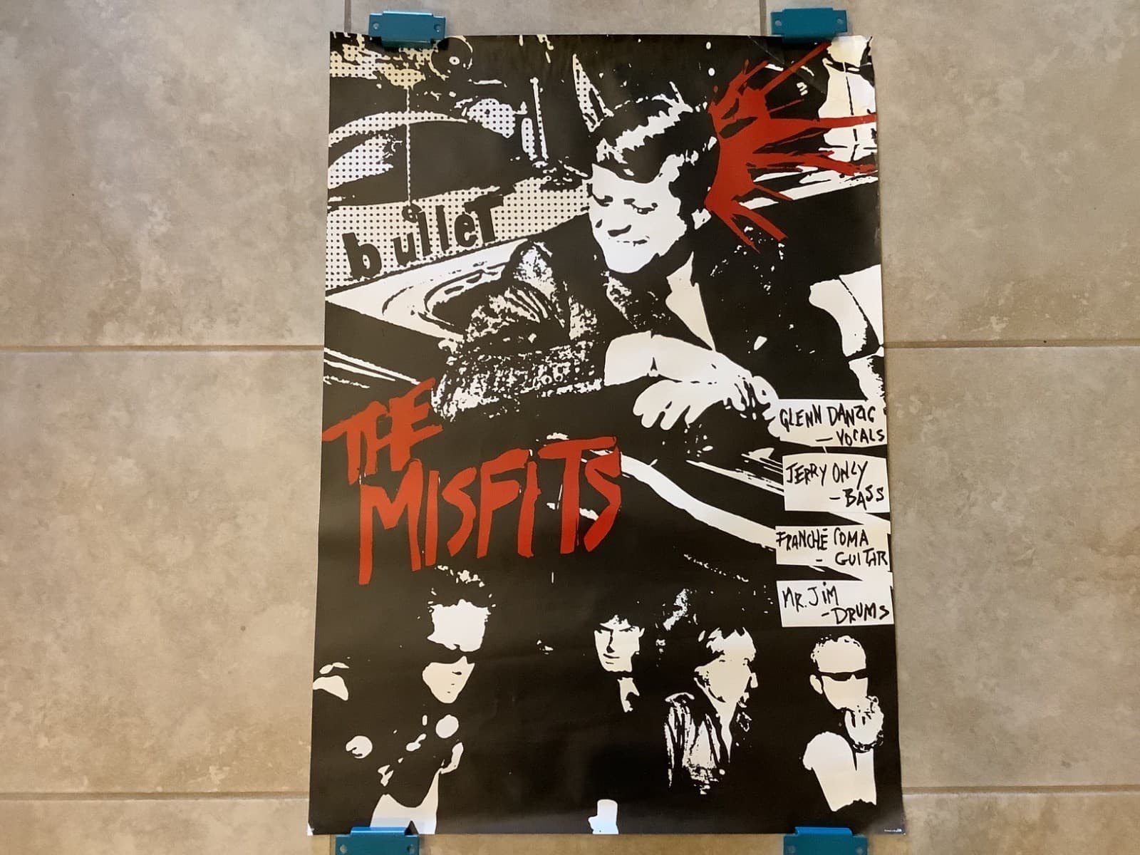 Vintage The Misfits Bullet JFK Poster 24x33 Danzig