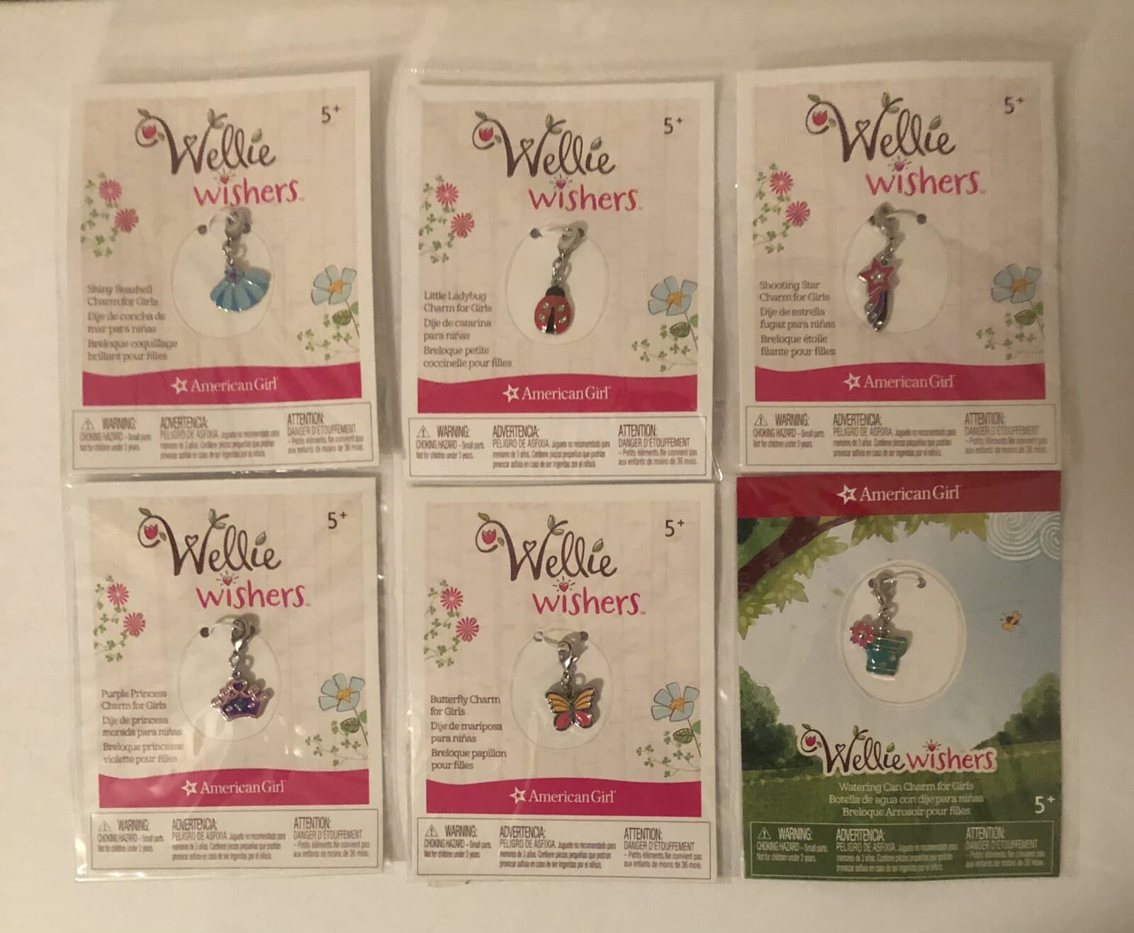 AMERICAN GIRL WELLIE WISHERS 6 CHARMS LOT - NEW IN PACKAGE