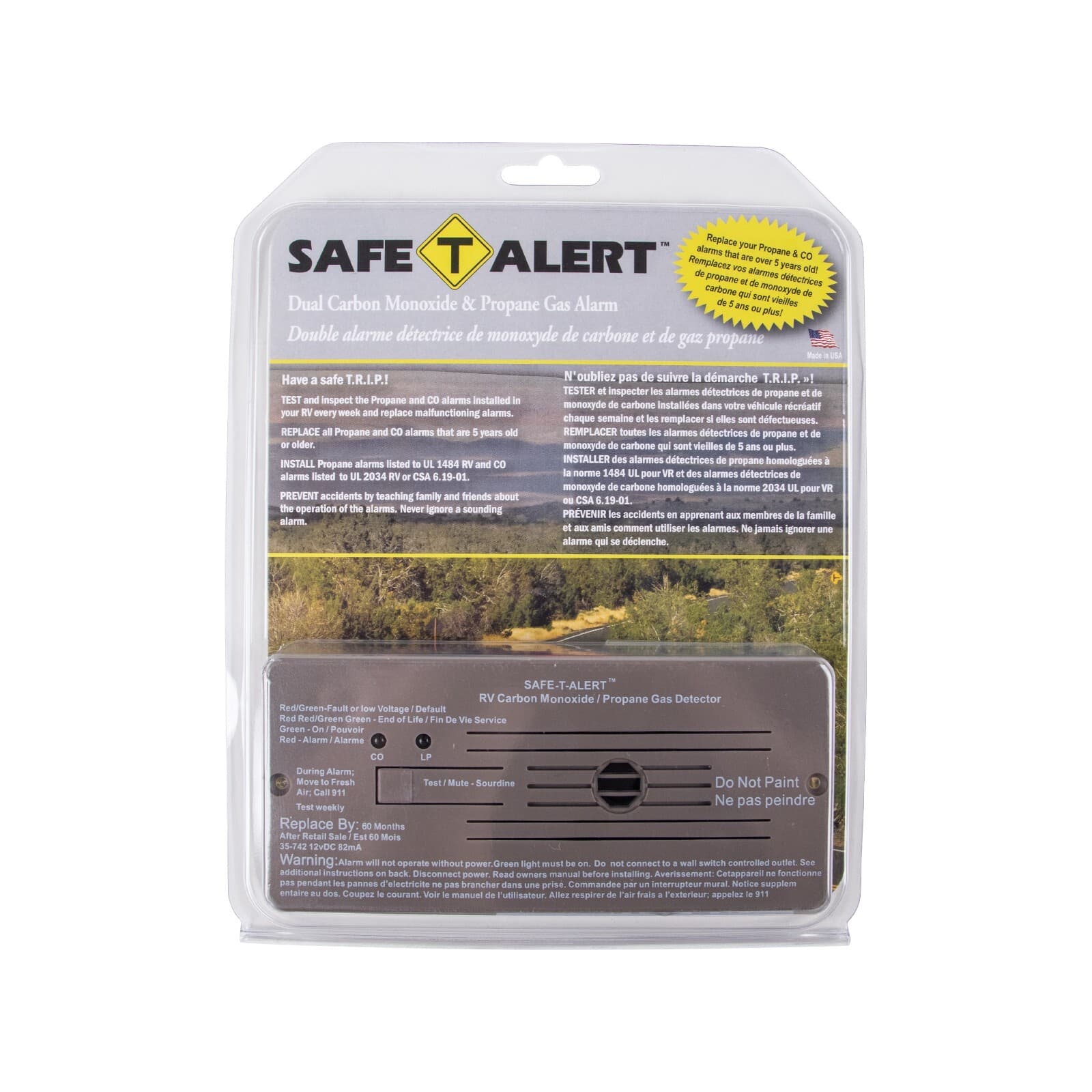 Safe-T-Alert RV Dual Carbon Monoxide & Propane Gas Detector Alarm | 12V Safety
