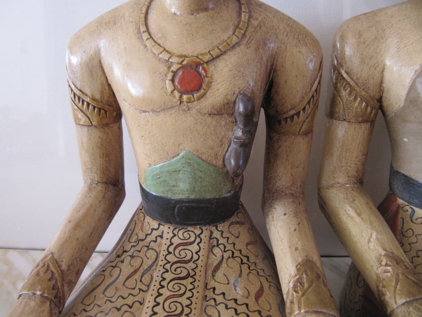 PAIR  Vintage Indonesian Loro Blonyo Wooden Wedding Sculpture Statues 6