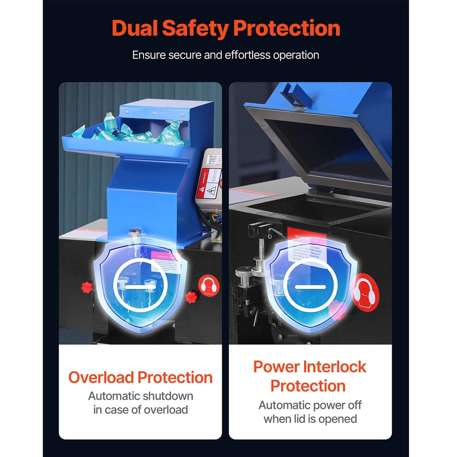 Uimoso Plastic Shredder Crusher 2.2KW Granulator Recycling Machine 220V 3-Phase 5