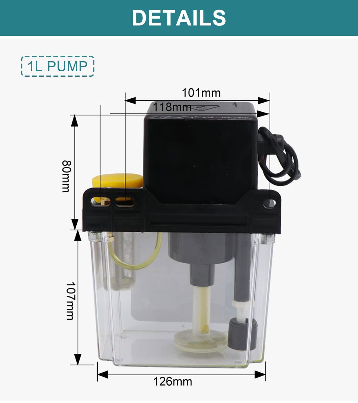 CNC LubricationOil Pump Kit 1L 110V Outer Joint 4MM for CNC Router 6