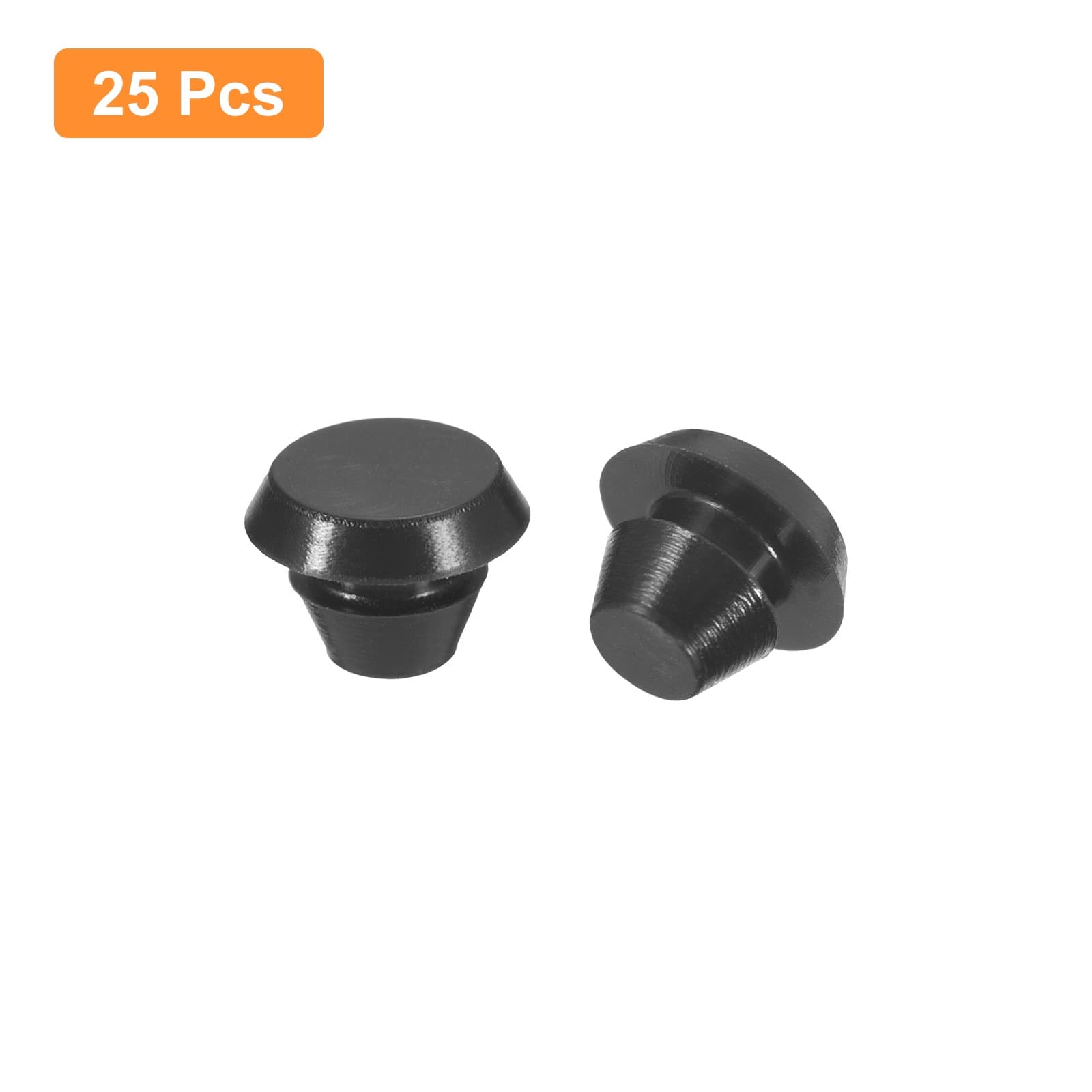 25Pcs Silicone Plugs Rubber Round Hole Plugs for 5-5.5mm Hole Black 3