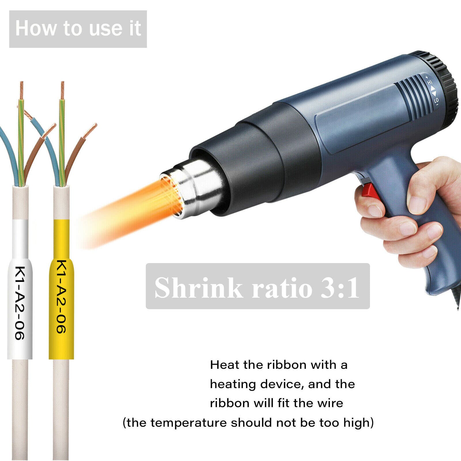 For DYMO 18051 Label Tape Black on White 1/4" with DYMO Rhino 4200 5200 6000 × 2 6