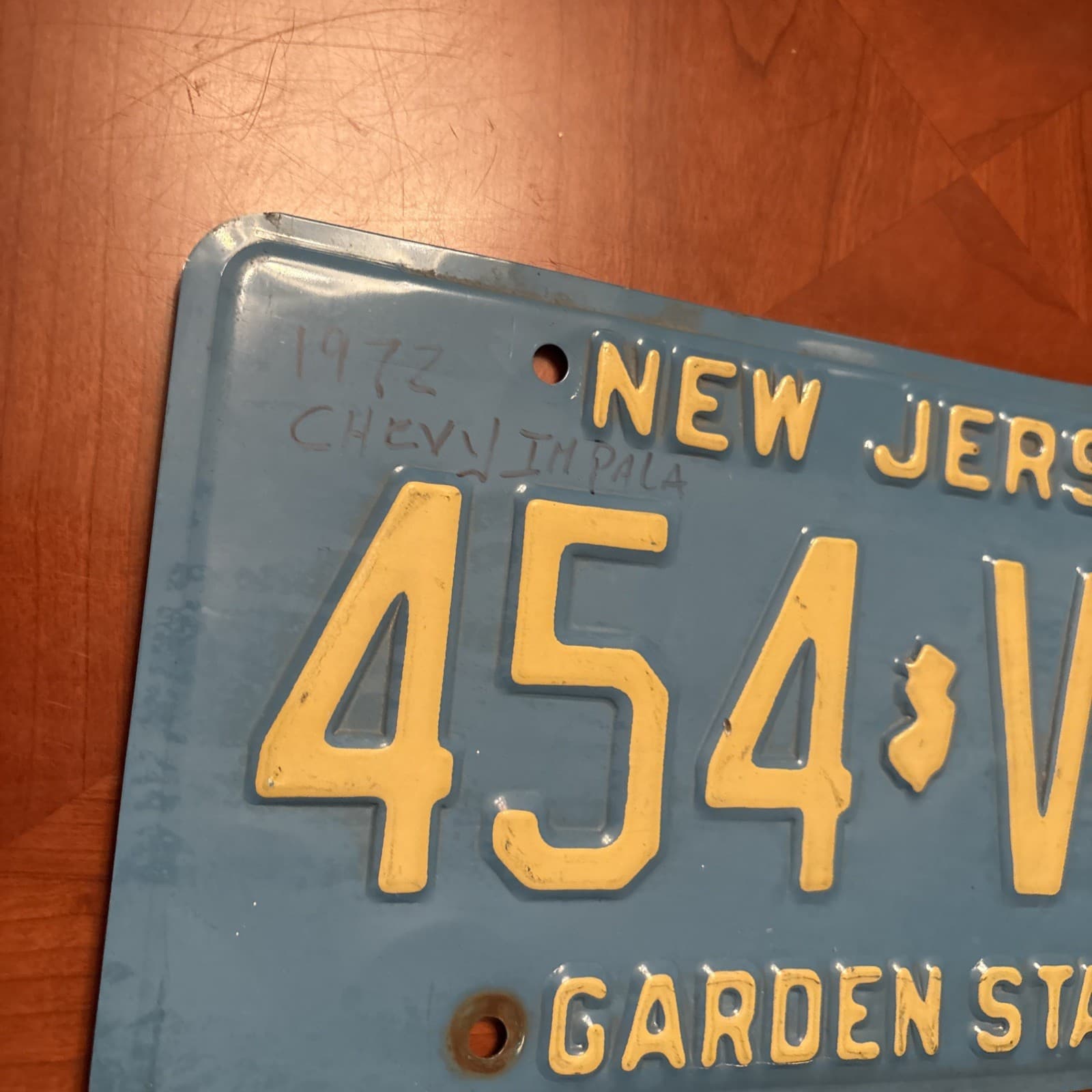 (2) New Jersey License Plates /454-VNF /Blue Embossed 1990s-Vintage Garden State 3