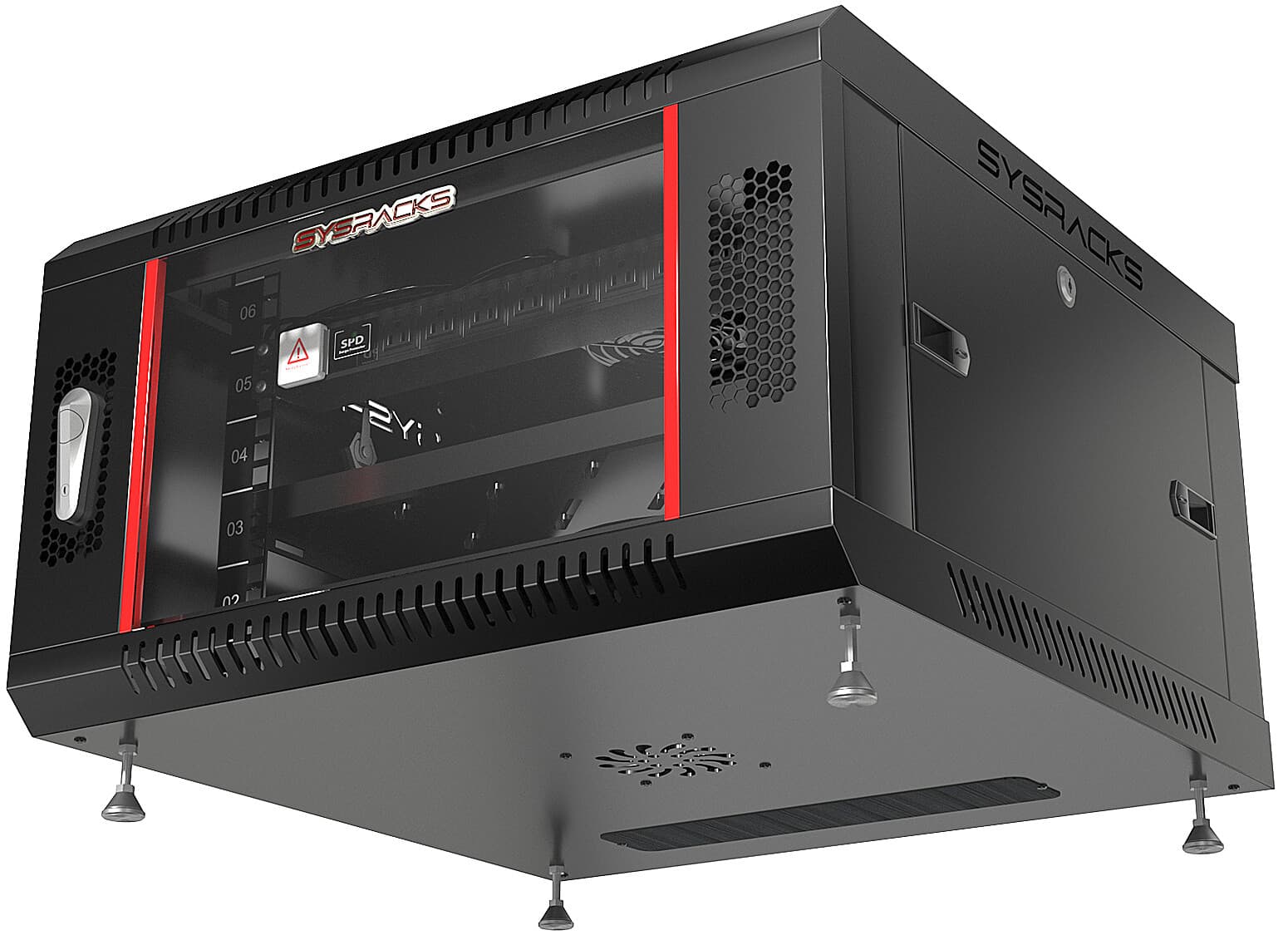 6U Wall Mount Server Rack Locking Network Cabinet Box Data Enclosure 24” Depth 3