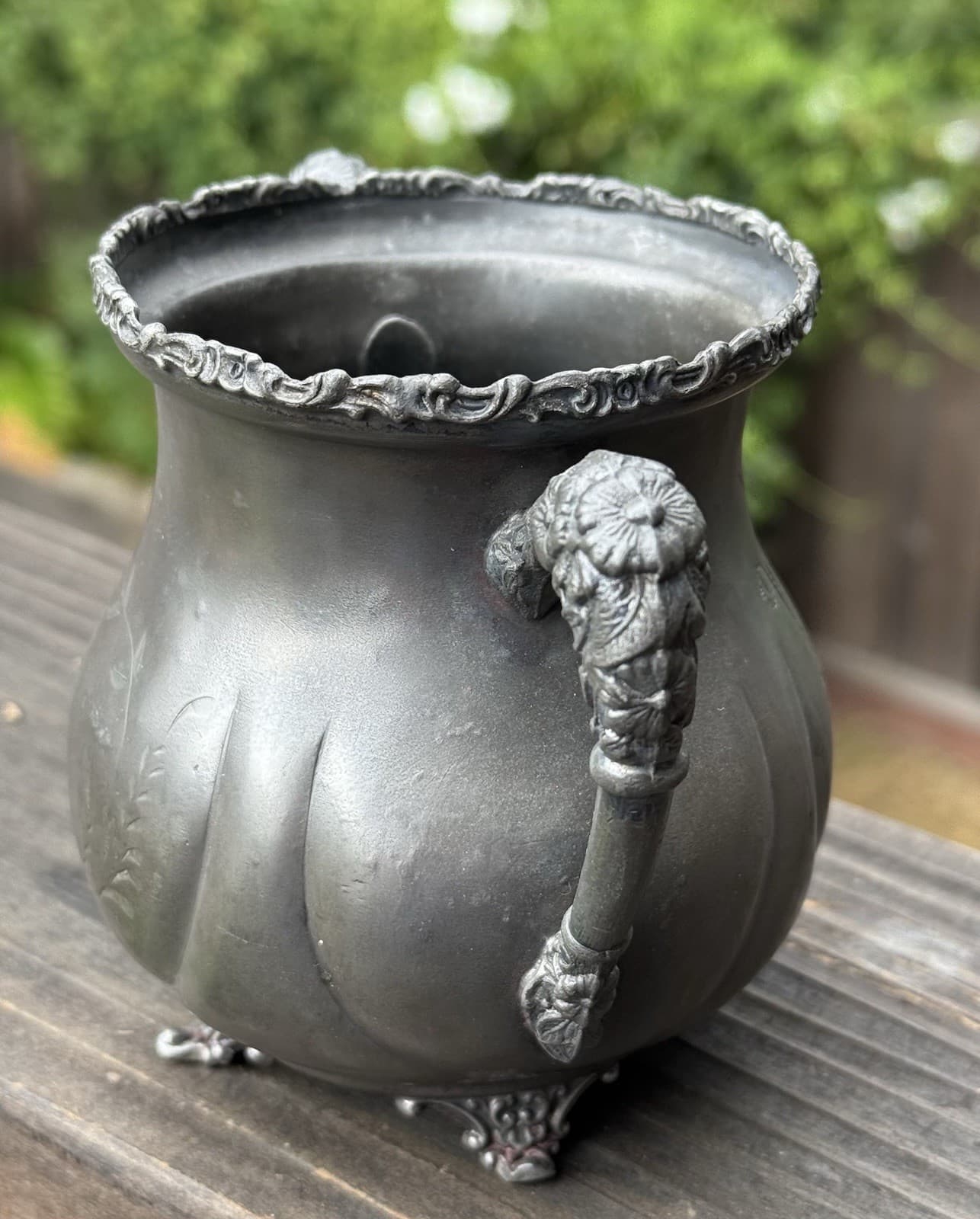 Vintage New Amsterdam Silver Co. Quadruple Plate Silver Etched Sugar Bowl #593 5