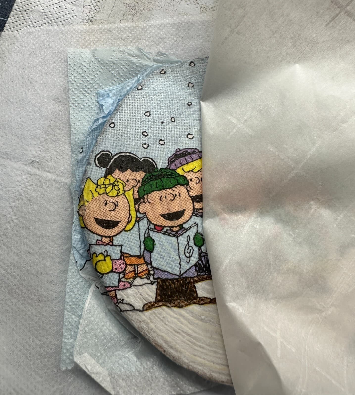 2 Individual Paper Decoupage Beverage Size Napkins Christmas Carol Peanuts DIY 4