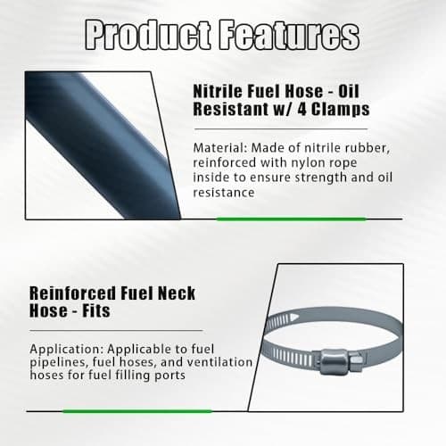 2pcs Gasoline Fuel Filler Neck Hose, Reinforced Tank (2 "X15-7/8") 2 sets 3