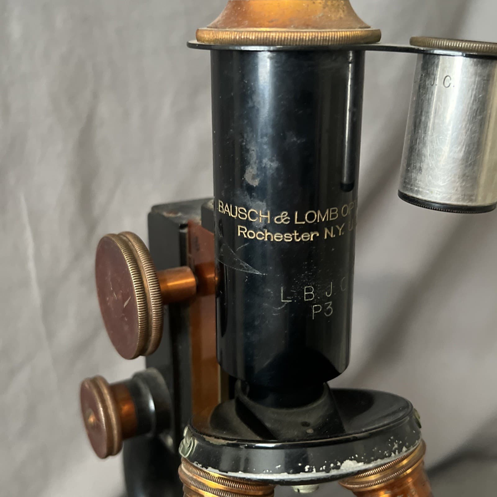 1915 BRASS BAUSCH & LOMB MICROSCOPE AND OPTICS 2