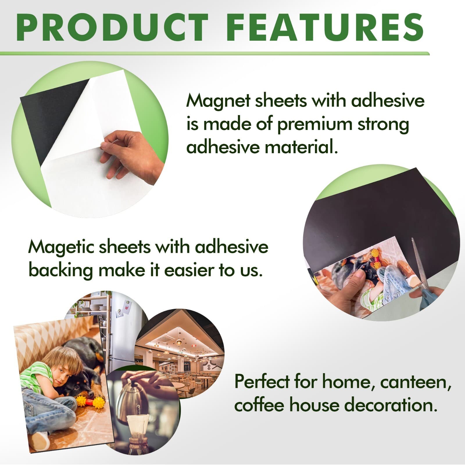 60 PK Self-Adhesive Magnetic Sheets 8.5 x 11 Inch 20Mil Strong Flexible Thick 3